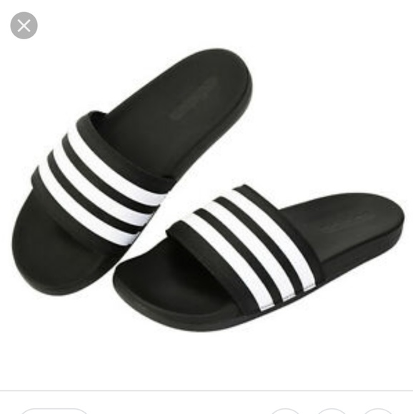 adilette comfort slides black and white